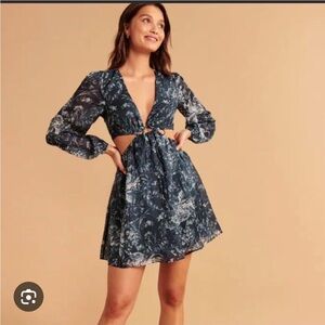 Abercrombie & Fitch Long Sleeve Cutout Mini Dress